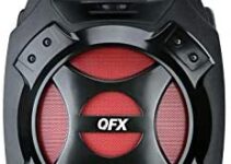 QFX PBX-61081BT/RD Portable Bluetooth Party Speaker, Red