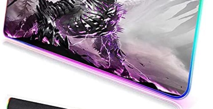 RGB Gaming Mouse Pads Devil Dragon Comes to The World Gaming Mouse Pads Guild Wars 2 Mouse Pad Gaming PC Mouse pad RGB Computer Mat LED Play Mat-XL/800MMx300MM