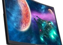 Sceptre Curved 24″ Gaming Monitor 1080p up to 165Hz DisplayPort HDMI x3 99% sRGB, AMD FreeSync Build-in Speakers Machine Black 2022 (C248B-FWT168)