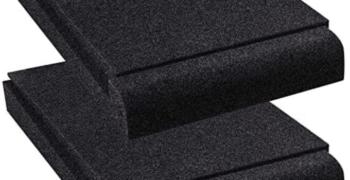 Studio Monitor Isolation Pads, Suitable for 5″ inch Speakers, High-Density Acoustic Foam for Significant Sound Improvement, Prevent Vibrations and Fits most Stands – 2 Pads