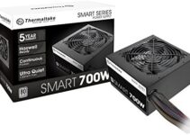 Thermaltake Smart 700W 80+ White Certified PSU, Continuous Power with 120mm Ultra Quiet Fan, ATX 12V V2.3/EPS 12V Active PFC Power Supply PS-SPD-0700NPCWUS-W