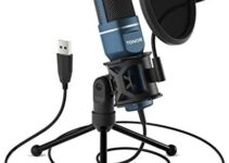 USB Microphone, TONOR Computer Cardioid Condenser PC Gaming Mic with Tripod Stand & Pop Filter for Streaming, Podcasting, Vocal Recording, Compatible with Laptop Desktop Windows Computer, TC-777