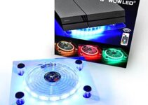 WFPOWER USB RGB LED Cooler Cooling Fan Stand, Wireless Remote Controller, Multi-Color LED Light Accessories Compatible with PS4, PS4 Pro, PS4 Slim, Xbox One X, Notebook, Laptop, Gaming Consoles