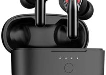 Wireless Earbuds, Tribit Qualcomm QCC3040 Bluetooth 5.2, 4 Mics CVC 8.0 Call Noise Reduction 50H Playtime Clear Calls Volume Control True Wireless Bluetooth Earbuds Earphones, FlyBuds C1 Black