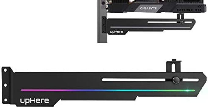 upHere GS05ARGB Addressable RGB Graphics Card GPU Brace Support Video Card Sag Holder/Holster Bracket,Built-in ARGB Strip,Adjustable Length and Height Support