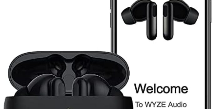 WYZE Earbuds Pro, 40 dB Active Noise Cancelling Wireless Earbuds, 6 Voice-Isolating Mics ANC Bluetooth Headphones, Bluetooth 5.0 Wireless Charging Alexa Built-in True Wireless Earbuds