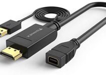 HDMI to Mini Displayport Adapter/Converter 4K@30Hz,FOINNEX Active HDMI Male to Mini DP Female Connector for MacBook Pro,Mac Mini,HP Laptop,Dell, PC to Apple Cinema Display(24/27 Inch), iMac Monitor