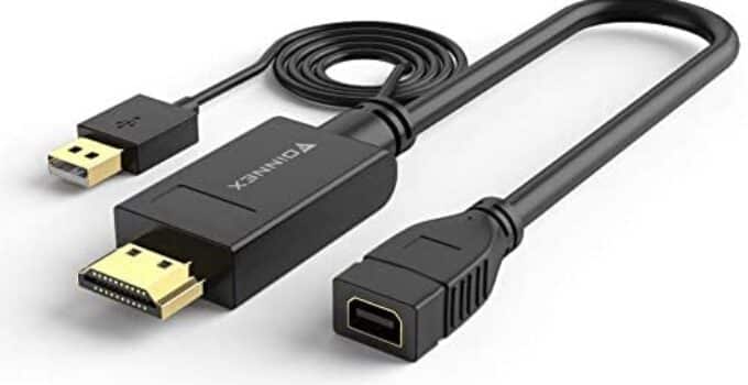 HDMI to Mini Displayport Adapter/Converter 4K@30Hz,FOINNEX Active HDMI Male to Mini DP Female Connector for MacBook Pro,Mac Mini,HP Laptop,Dell, PC to Apple Cinema Display(24/27 Inch), iMac Monitor