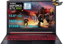 Acer Nitro 5 15 Gaming Laptop 15.6″ Full HD IPS 9th Gen Intel 4-Core i5-9300H(Beats i7-7700HQ) 16GB DDR4 512GB SSD 1TB HDD 4GB GTX 1650 Backlit KB Win 10 + HDMI Cable