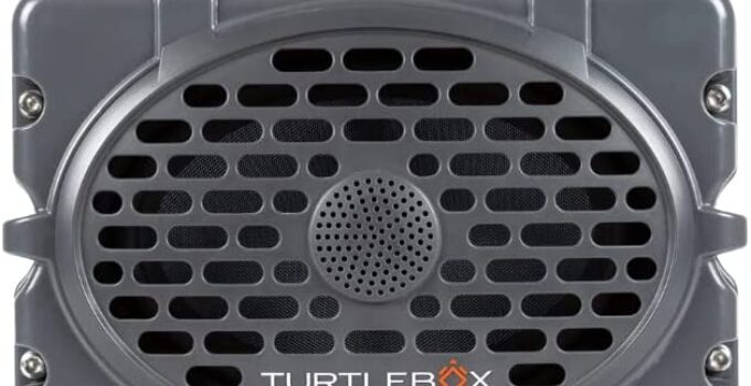 Turtlebox Gen 2: Loud! Outdoor Portable Bluetooth 5.0 Speaker | Rugged, IP67, Waterproof, Impact Resistant & Dustproof (Rich, Full Sound, Plays to 120db, Pair 2X for True L-R Stereo), Thunderhead Gray