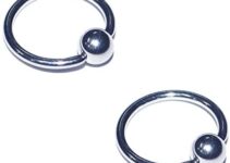 2x Pieces 14 16 Gauge 14g 16g 316L Stainless Steel Circular Captive Bead Hoop Ring Body Piercing CBR Septum Nipple Tragus Ring Cartilage Earring 1/4 5/16 3/8 7/16 1/2 5/8 3/4 Inch Set of 2