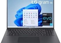 LG Gram 16Z90P Laptop 16″ Ultra-Lightweight, (2560 x 1600), Intel Evo 11th gen CORE i7 , 16GB RAM, 1TB SSD, Windows 11 Home, 22 Hour Battery, Alexa Built-in, 2X USB-C, HDMI, USB-A – Black
