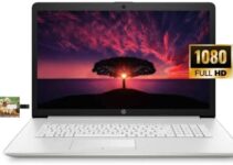 HP 17 Business Laptop Computer, 11th Gen Intel Core i3-1115G4, 17.3″ FHD Display, Windows 10 Pro, 12GB RAM, 256GB SSD, WiFi, Bluetooth, Webcam, HDMI, 32GB Durlyfish USB Card