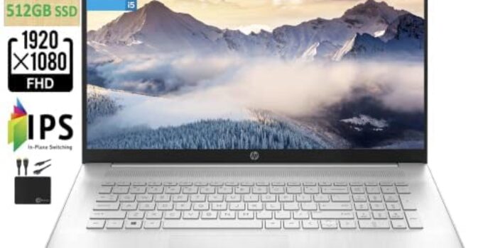 2022 Flagship HP 17.3-inch IPS FHD Laptop Computer, Intel Core i5-1135G7, Quad Core up to 4.2 GHz, Iris Xe Graphics, 16GB RAM, 512GB PCIe SSD,Backlit Keyboard, WiFi 5, Webcam, Windows 11+MarxsolCables