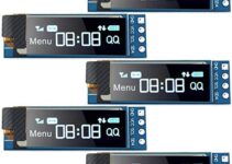 5 Pieces I2C Display Module 0.91 Inch I2C OLED Display Module Blue I2C OLED Screen Driver DC 3.3V~5V(Blue Display Color)
