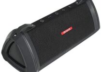Aiwa Exos-3 Bluetooth Speaker (Black) – Water Resistant, Rugged – Serious Acoustic Performance