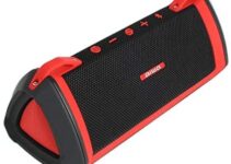 Aiwa Exos-3 Bluetooth Speaker (Red/Black) – Water Resistant, Rugged – Serious Acoustic Performance