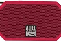 Altec Lansing IMW257-DR Mini H2O Wireless Bluetooth Waterproof Speaker, Floating IP67 Waterproof, Boat, Hiking, Golf Cart, ATV, Utv, Lightweight, 6-Hour Battery Life, Red, 2.25 x 1.00 x 4.13 inches