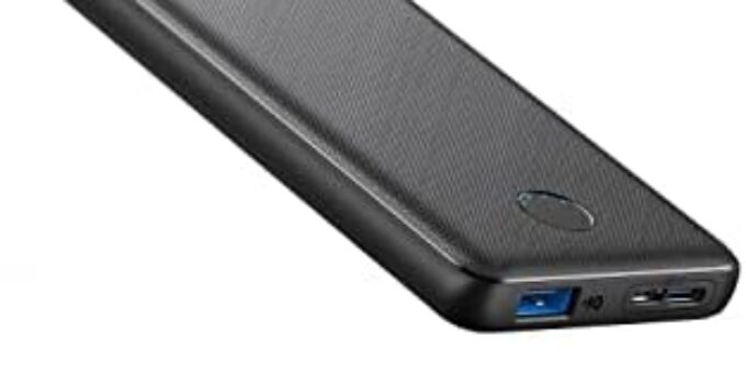 Anker Portable Charger, 313 Power Bank (PowerCore Slim 10K) 10000mAh Battery Pack with High-Speed PowerIQ Charging Technology and USB-C (Input Only) for iPhone, Samsung Galaxy, and More