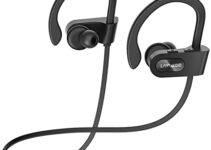 Bluetooth Headphones, Deep Bass Wireless Running Headphones w/16 Hrs Playtime, Bluetooth Earbuds in-Ear w/Earhooks, IPX7 Waterproof Sports Earphones with Microphone for Calls
