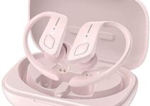 Bluetooth Headphones Wireless Earbuds Running Earphones with Charging Case for Running Gym Outdoor with earhooks… (Pink)