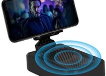 Bluetooth Speaker – Wireless Bluetooth Speaker with Phone Stand, HD Surround Sound Bluetooth Speaker with Adjustable Phone Holder for Desk, Suitable for Home and Outdoors