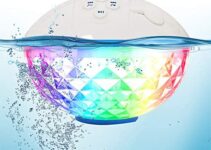 Bluetooth Speakers with Colorful Lights, Portable Speaker IPX7 Waterproof Floatable, Built-in Mic,Crystal Clear Sound Speakers Bluetooth Wireless 50ft Range for Home Shower Outdoors Pool Travel.