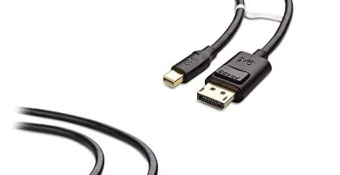Cable Matters Mini DisplayPort to DisplayPort Cable (Mini DP to DP) in Black 6 Feet – Thunderbolt and Thunderbolt 2 Port Compatible & DisplayPort to DisplayPort Cable (DP to DP Cable)