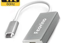 Feovino USB-C to Mini DisplayPort Adapter, 4K USB Type C(Thunderbolt 3) to Mini DP Adapter for MacBook, MacBook Pro, LED Cinema Display, Mini DP Monitor, Gray