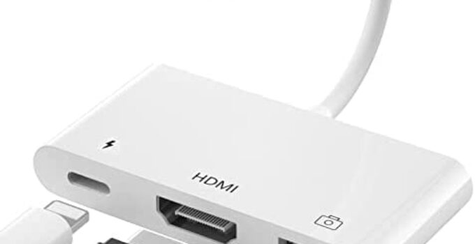 HDMI Adapter, 3 in 1 USB Camera Adapter with 1080P Digital AV HDMI Adapter + Charging Splitter, Support USB Flash Drive, MIDI Keyboard, Mouse, Ethernet Adapter