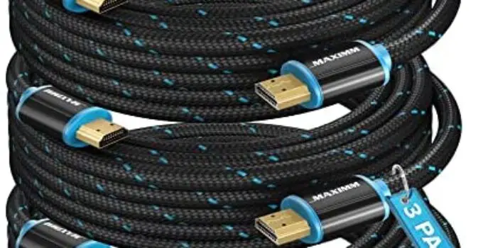 HDMI Cable 4K HDMI 2.0, 15ft, Certified 18Gbps, 4K@60Hz Ultra High-Speed Gaming HDMI Cable, 4K Cable, 3 Pack, UL-Listed