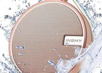 INSMY Portable IPX7 Waterproof Bluetooth Speaker, Wireless Outdoor Speaker Shower Speaker, with HD Sound, Support TF Card, Suction Cup, 12H Playtime, for Kayaking, Boating, Hiking (Cashmere Pink)