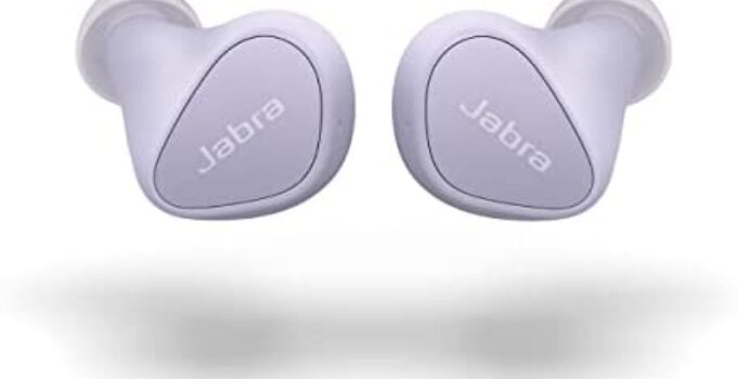 Jabra Elite 3 in Ear Wireless Bluetooth Earbuds – Noise Isolating True Wireless Buds with 4 Built-in Microphones for Clear Calls, Rich Bass, Customizable Sound, and Mono Mode – Lilac