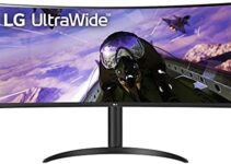 LG 34WP65C-B 34-Inch 21:9 Curved UltraWide QHD (3440×1440) VA Display with sRGB 99% Color Gamut and HDR 10 and 3-Side Virtually Borderless Display with Tilt/Height Adjustable Stand -Black
