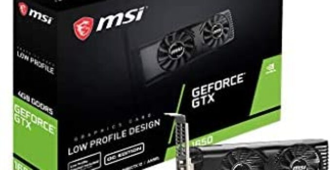 MSI Gaming GeForce GTX 1650 128-Bit HDMI/DP/DVI 4GB GDRR5 HDCP Support DirectX 12 VR Ready OC Low Profile Bracket Included Graphics Card (GTX 1650 4GT LP OC)