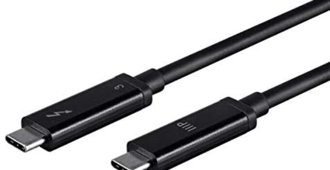 Monoprice USB & Lightning Cable – 1 Meter – Black | C18004GK Thunderbolt 3 (40 Gbps) USB-C Cable, Supports Data and Video Dual 4K@60Hz or 5K@60Hz Video Single-Cable Docking with Notebook Charging