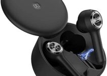 Monster Wireless Earbuds Bluetooth 5.0 in-Ear Headphones with Wireless Charging case, True Wireless Earbud with Built-in Dual Microphones, can Achieve Clearer Hands-Free Calling (Black)
