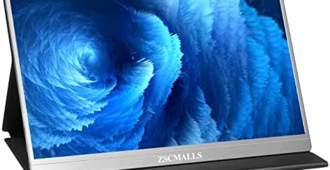 Narrow Frame Portable Monitor – ZSCMALLS 15.6 Inch 1080P FHD USB-C Laptop Monitor HDMI Computer Display HDR IPS Gaming Monitor Smart Cover, Speakers, for Laptop PC MAC Phone PS4/5 Xbox Switch