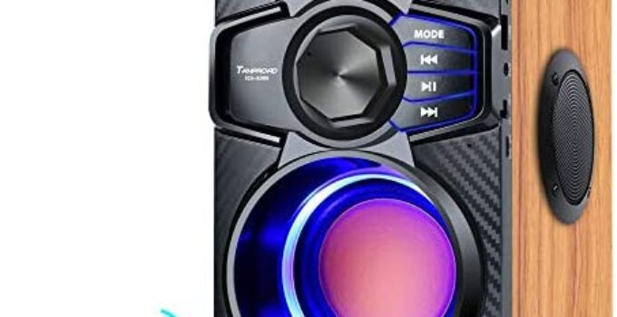 Portable Bluetooth Speaker Subwoofer Heavy Bass Wireless Outdoor Party Speaker MP3 Player Line in Speakers Support Remote Control FM Radio TF Card LCD Display for Home Party Phone Computer PC