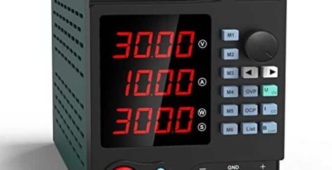 Programmable 30V/10A DC Power Supply Variable, Adjustable Switching Regulated Power Supply with 4-Digit Large Display Alligator Leads, PC Software, USB Interface for Lab Equipment (30V/10A)