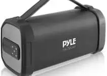 Pyle Wireless Portable Bluetooth Speaker-150 Watt Power Rugged Compact Audio Sound Box Stereo System with Rechargeable Battery, 3.5mm AUX Input Jack, FM Radio, Micro SD and USB Reader-PBMSQG9, Black