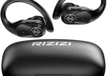 RIZIZI Wireless Earbuds Bluetooth Headphones Noise Reduction Mic with Wireless Charging Case and LED Digital Display 40hrs Playtime Earphones with Over-Ear Earhooks Bass Sound Headset for Sport Gym
