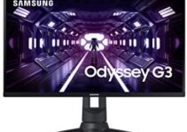 SAMSUNG Odyssey G3 Series 27-Inch FHD 1080p Gaming Monitor, 144Hz, 1ms, 3-Sided Border-Less, VESA Compatible, Height Adjustable Stand, FreeSync Premium (LF27G35TFBNXZA)