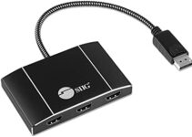SIIG MST Hub DisplayPort to HDMI Splitter, DisplayPort 1.4 to 3X Multi Stream Transport Hub HDMI, DisplayPort Hub Video Splitter, DisplayPort Daisy Chain Monitor Adapter,Not for MacOS (CE-DP0Q11-S1)