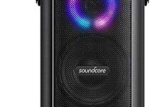 Soundcore Trance Bluetooth Speaker, Outdoor Bluetooth Speaker with 18 Hour Playtime, BassUp Technology, Huge 101dB Sound, LED Lights, Soundcore App, IPX7 Waterproof, Wireless Speaker for Party