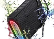 Speakers Bluetooth Wireless, IPX7 Waterproof Portable Bluetooth Speaker with Lights, 10W Clear Stereo, 30H Playtime, Bluetooth5.0, 66ft Bluetooth Range, TWS Pairing, FM/AUX/USB/TF, for Party Outdoor