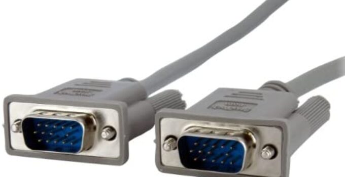 StarTech.com 10 ft. (3 m) VGA to VGA Cable – HD15 VGA Cable – 800×600 Resolution – Male/Male – VGA Monitor Cable (MXT101MM10),Gray
