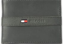 Tommy Hilfiger Men’s Leather Wallet – Slim Bifold with 6 Credit Card Pockets and Removable ID Window