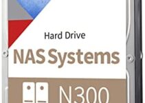 Toshiba N300 16TB NAS 3.5-Inch Internal Hard Drive – CMR SATA 6 GB/s 7200 RPM 512 MB Cache – HDWG31GXZSTA
