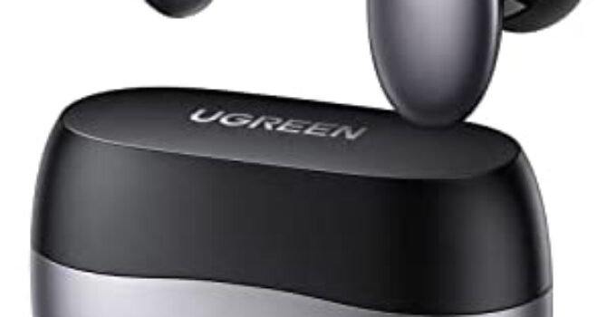 UGREEN HiTune X6 Hybrid Active Noise Cancelling Wireless Earbuds, ANC Bluetooth 5.1 Earphones with 6 Mics ENC for Clear Calls, 10mm Driver for Immersive Premium Deep Bass, Touch Control, 26H Playtime